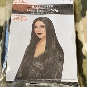 Halloween Long Straight Black Wig